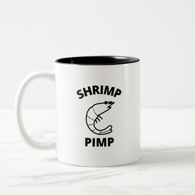 Shrimp pimp Two-Tone coffee mug (Left)