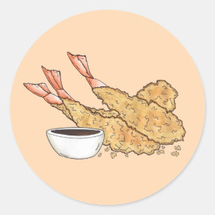 Shrimp Prawn Tempura Japanese Food Restaurant Classic Round Sticker
