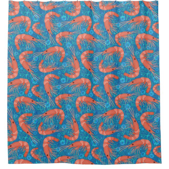 Shrimp Prawns Coral Ocean Bubbles Nautical Sea (Front)