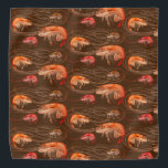 Shrimp Prawns Sea Life Pattern Brown Bandana<br><div class="desc">Shrimp with long antennae patterned bandana in brown colour.  Perfect for summer by the sea,  wear this sea life print on the head or wrapped around a dog's neck.</div>