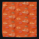 Shrimp Prawns Sea Life Pattern Orange Bandana<br><div class="desc">Shrimp with long antennae patterned bandana in bright pink-red colour.  Perfect for summer by the sea,  wear this sea life print on the head or wrapped around a dog's neck.</div>