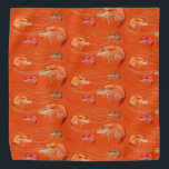 Shrimp Prawns Sea Life Pattern Orange Bandana<br><div class="desc">Shrimp with long antennae patterned bandana in bright pink-red colour.  Perfect for summer by the sea,  wear this sea life print on the head or wrapped around a dog's neck.</div>