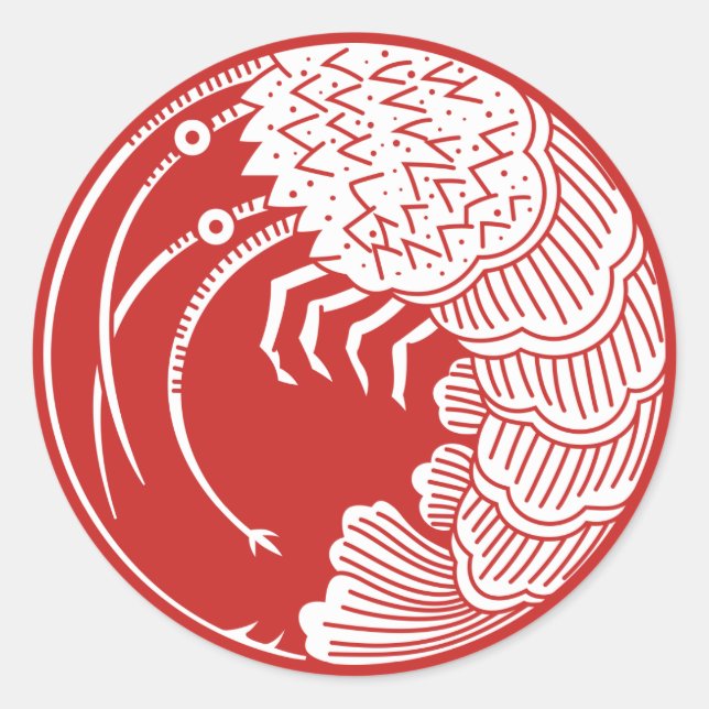 Shrimp Round Crest Classic Round Sticker (Front)
