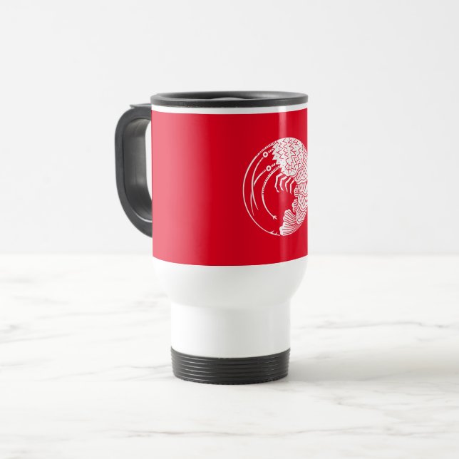 Shrimp Round Crest Travel Mug (Front Left)