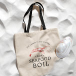 Shrimp/Seafood Boil | Seafood  Themed Party Tote Bag<br><div class="desc">Personalized pink shrimp themed tote bag gift favors for your next Shrimp Boil or seafood event.  It features a watercolor styled illustration of a pink shrimp. Surrounding this are spots for your unique event information.</div>