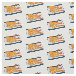 Shrimp tempura cartoon illustration fabric