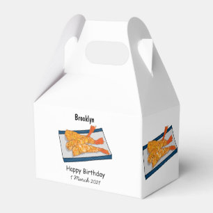 Shrimp tempura cartoon illustration favor box