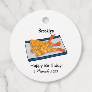 Shrimp tempura cartoon illustration favour tags