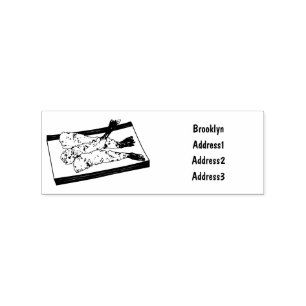 Shrimp tempura cartoon illustration rubber stamp