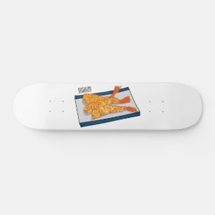 Shrimp tempura cartoon illustration skateboard