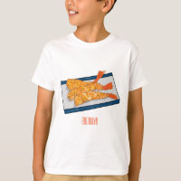 Shrimp tempura cartoon illustration