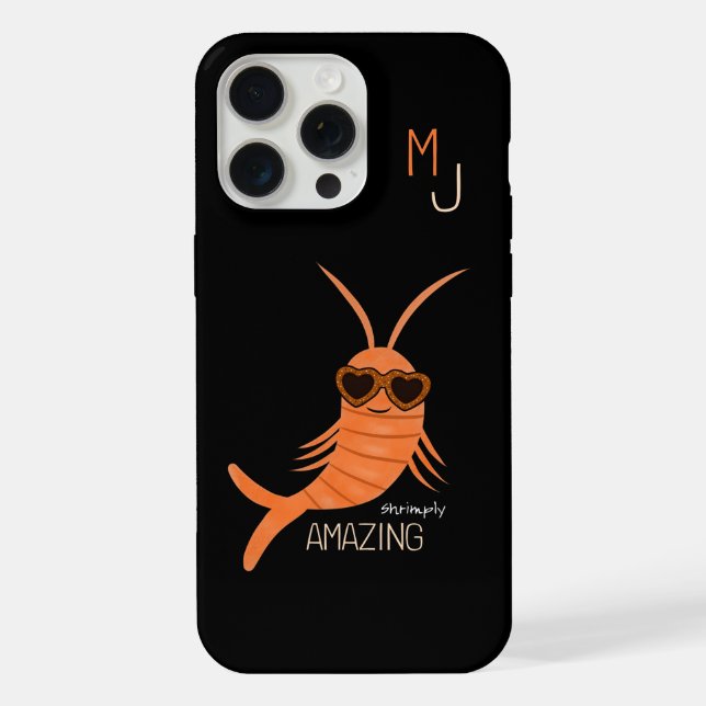 Shrimp with sunglasses iPhone case (Back)