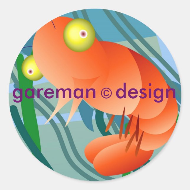 shrimpeez classic round sticker (Front)