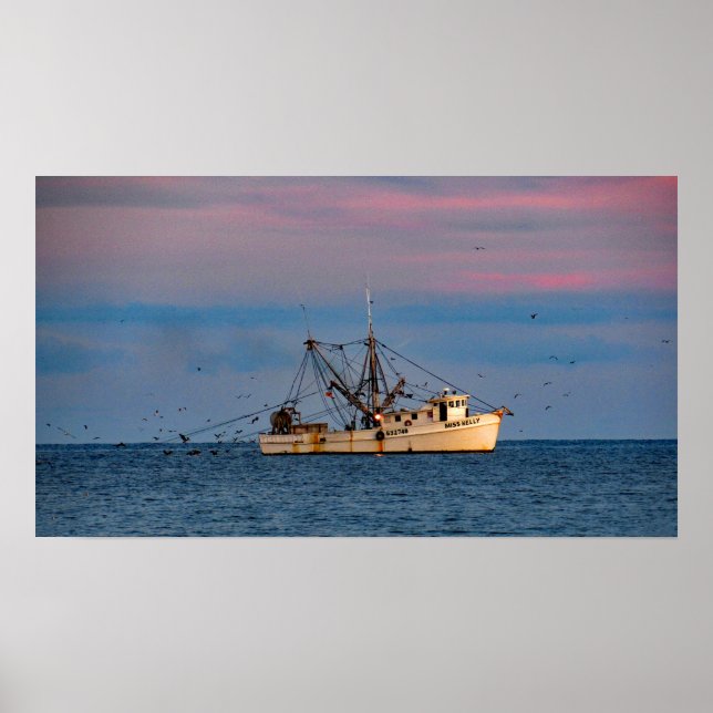 Shrimping At Sundown Poster (Front)