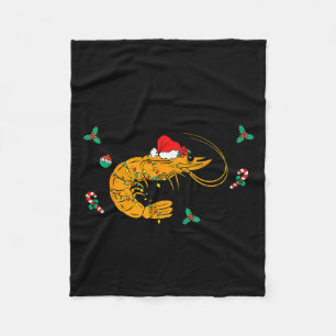 Shrimply Having A Wonderful Christmas Time Funny X Fleece Blanket