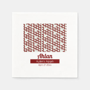 SHRIMPLY White Red Pattern, Aqiqah Baby Shower Napkin