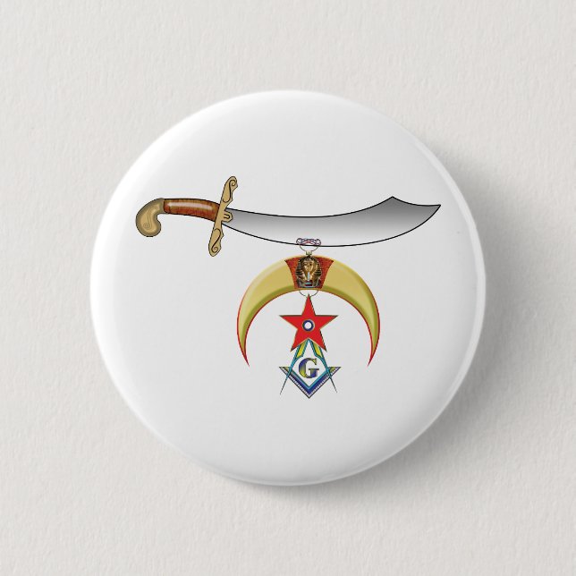 Shrine Mason 2 Inch Round Button (Front)