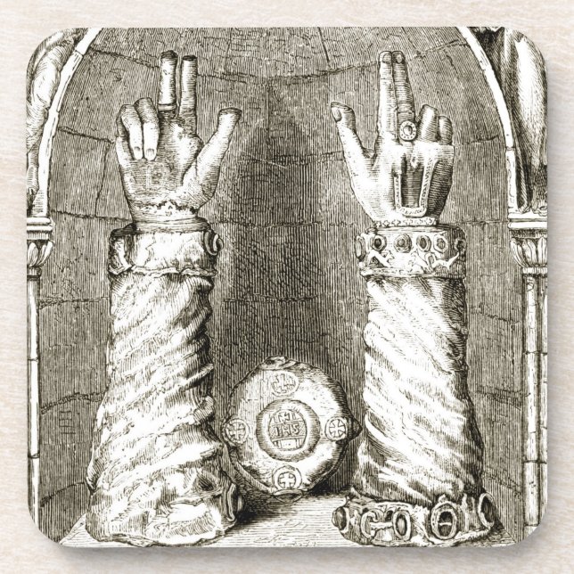 Shrine of St. Patrick's hand, from 'The Trias Thua Coaster (Front)