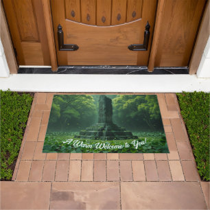 Shrine of the Clover Green Field Doormat