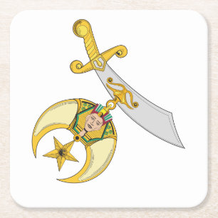 Shriner Jewel of the Order Square Paper Coaster