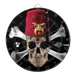 Shriner Masonic  Skull and Bones with Fez Dartboard