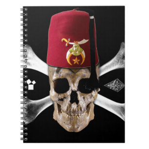 Shriner Masonic  Skull and Bones with Fez Notebook