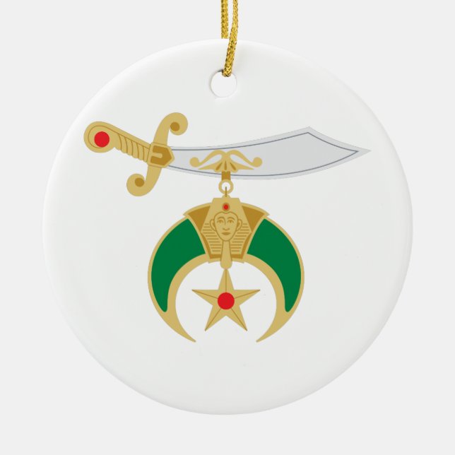 Shriner Sword Ceramic Ornament (Front)