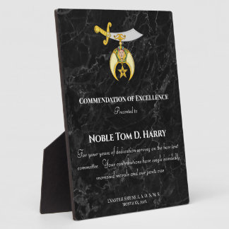 Shriners Appreciation Award Plaque