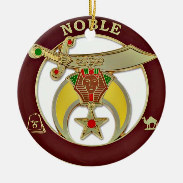 Shriners Ceramic Ornament (Front)