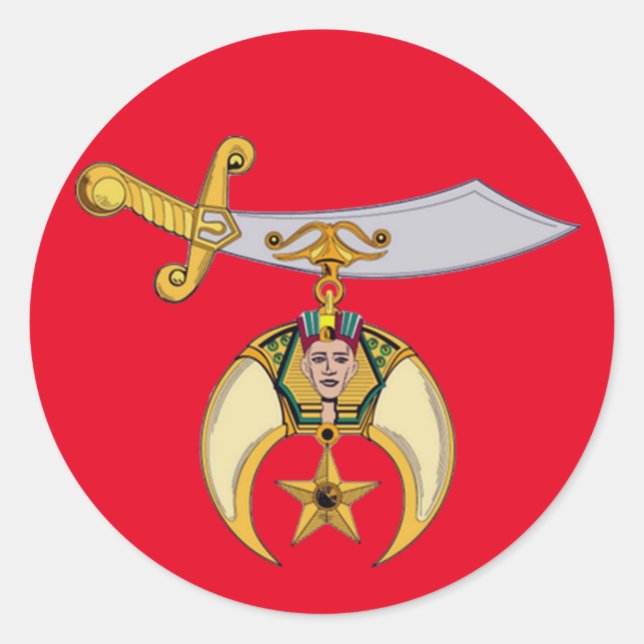 SHRINERS CLASSIC ROUND STICKER (Front)