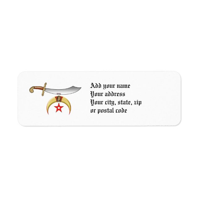 Shriners Label (Front)