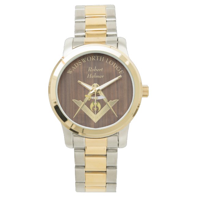 Shriners on Wood Masonic Watch (Front)