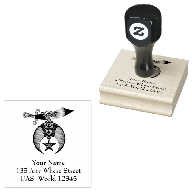Shriners Personalized  Rubber Stamp (Stamped)