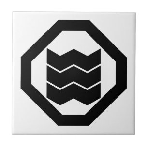 Shrinkage-shaped Kanji for three on tray Tile