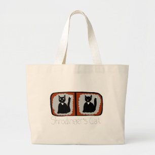 Shrodinger Cat Science Cartoon Large Tote Bag