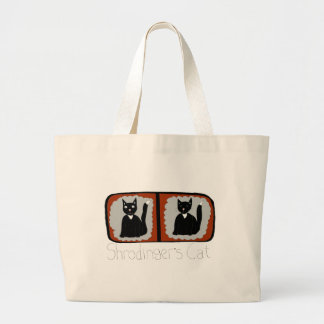 Shrodinger Cat Science Cartoon Large Tote Bag