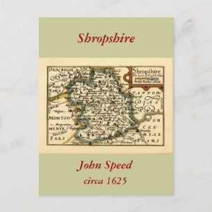 Shropshire Comté Angleterre Ancienne carte Antiqua