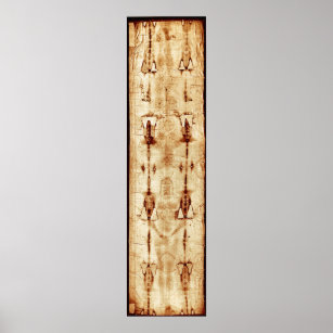 Shroud of Turin, ENHANCED, full image Jesus Christ Poster