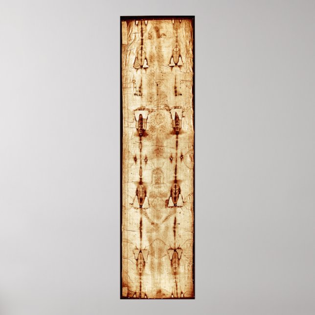 Shroud of Turin, ENHANCED, full image Jesus Christ Poster (Front)