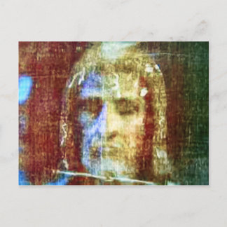 Shroud of Turin Face Jesus Christ Colorized Postcard