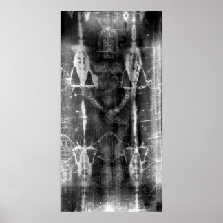 Shroud of Turin, Frontal View Negative Poster