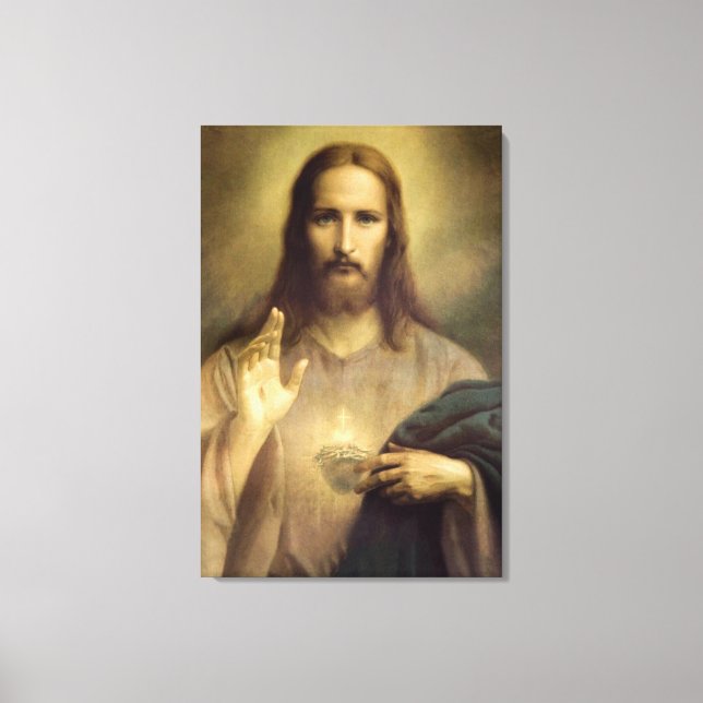 Shroud of Turin Jesus Christ face, Holy Face Canvas Print (Front)