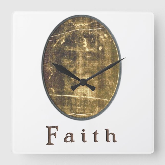 Shroud of Turin Square Wall Clock (Front)