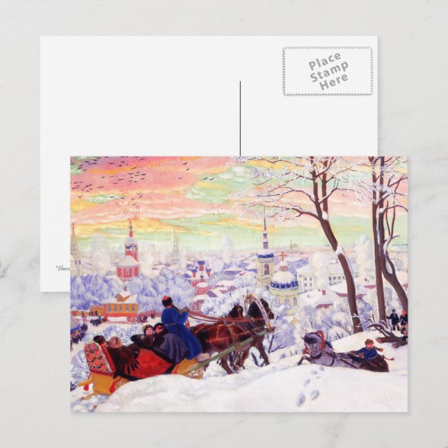 "Shrovetide" de Boris Kustodiev Carte postale (Devant / Derrière)