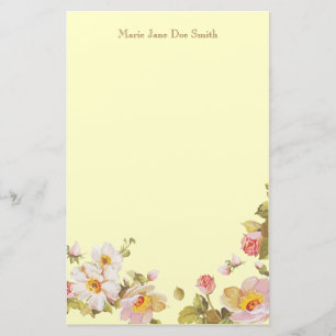 Shrub Roses Personalized Stationery