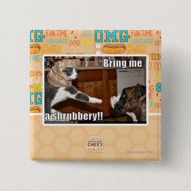 Shrubbery 2 Inch Square Button (Front)