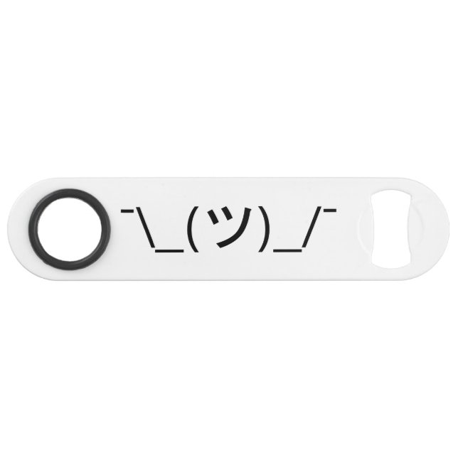 Shrug Emoticon ¯\_(ツ)_/¯ Japanese Kaomoji Bar Key (Front (Horizontal))