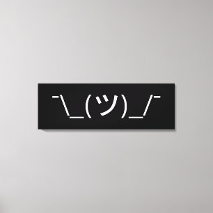 Shrug Emoticon ¯\_(ツ)_/¯ Japanese Kaomoji Canvas Print