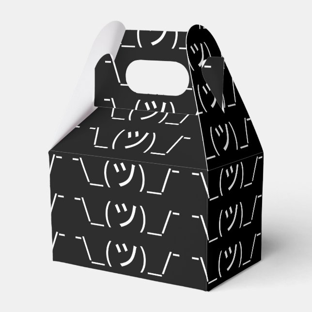 Shrug Emoticon ¯\_(ツ)_/¯ Japanese Kaomoji Favor Box (Front Side)