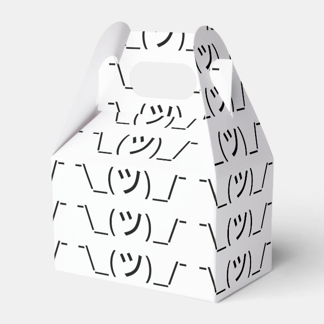 Shrug Emoticon ¯\_(ツ)_/¯ Japanese Kaomoji Favor Box (Front Side)
